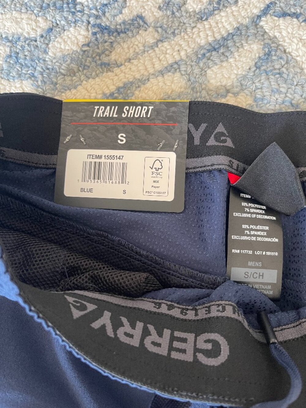 NWT: Gerry Trail Short Men's: Navy Blue Size S